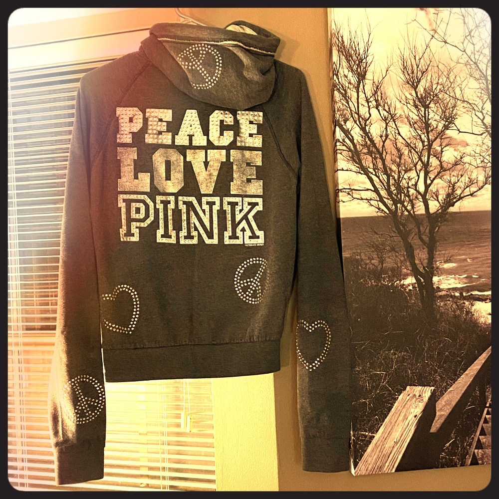 Rare VS Pink Full Zip Bling Hoodie